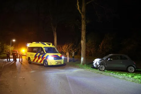Bestuurster aangehouden nadat ze met haar voertuig tegen een boom botste aan de Nieuwe Ruiterweg in Havelte