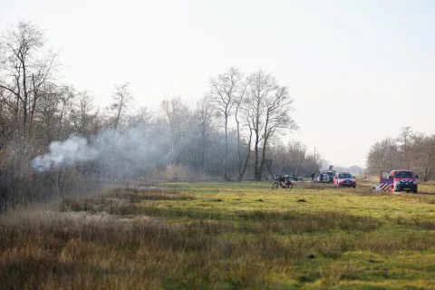 Natuurbrand aan de Woldlakeweg bij Scheerwolde
